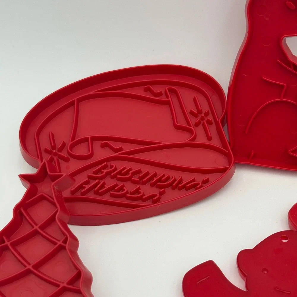 Vintage Plastic Cookie Cutter Lot Betty Crocker Holiday Christmas Halloween Red